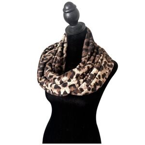 ALDO Leopard Print Womens Infinity Scarf Brown Animal Print Mob Wife Statement‎